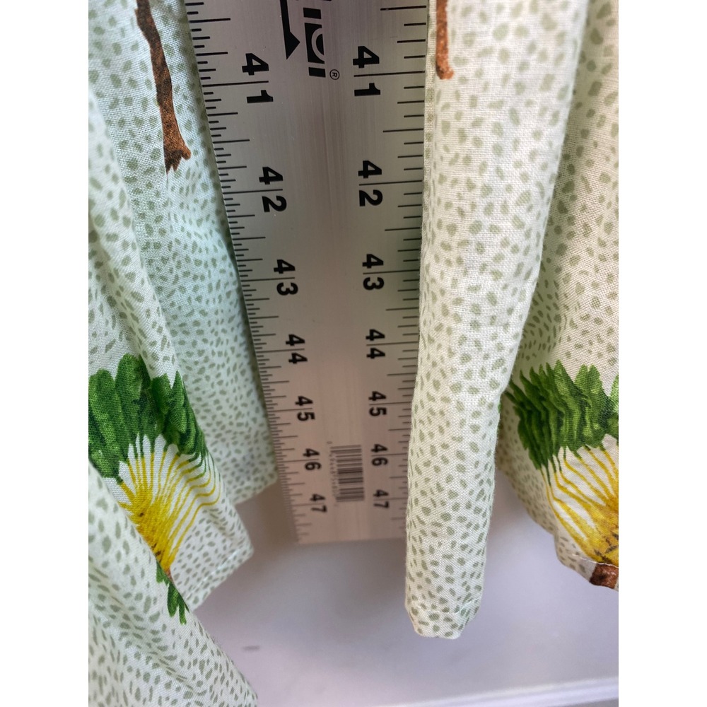 Calypso St Barth Tiered Maxi Dress Size L Palm Tree Print Crochet Trim Cotton - Picture 5 of 11